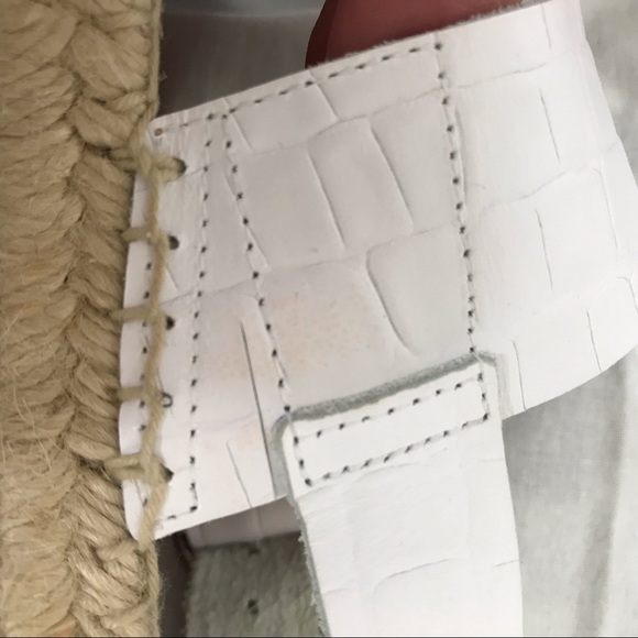 NWOT Dalsom white leather sandals espadrille 10 - Picture 8 of 11